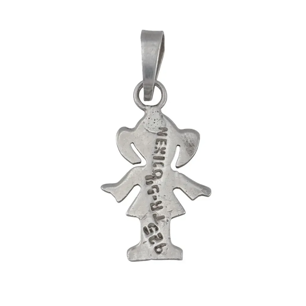 Vintage Sterling Silver 925 Girl Pendant